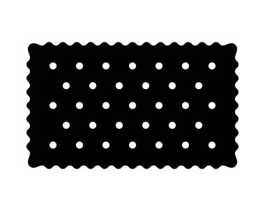 Kraker ikonu. Dikdörtgen şeklinde tatlı ya da tuzlu bisküvi. Beyaz arka planda izole edilmiş çıtır çıtır atıştırmalık piktogram. Popüler çocuklar tedavi eder. Vektör grafik illüstrasyonu.