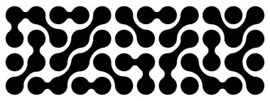 Meta topları deseni. Bağlı sıvı damlaları, organik kabarcıklar veya biçimsiz şekiller. Hücreler, nöronlar ya da moleküller beyaz arka planda izole edilmiş. Modern duvar kağıdı. Vektör grafik illüstrasyonu.