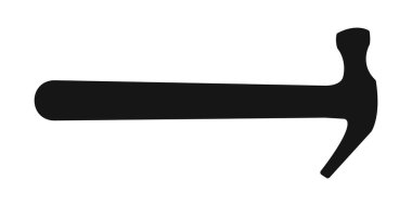 Çekiç simgesi. Becerikli araç piktogramı beyaz arkaplanda izole edildi. Marangoz, tamirci, inşaatçı ya da usta aletleri. Vektör garfik illüstrasyon.