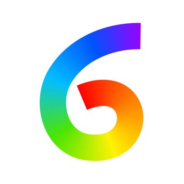 Gökkuşağı renkli karalamalar. Beyaz arka planda izole edilmiş çok renkli spiral. Spektrum gradyan etkisi olan organik karalama eğrisi figürü. Vektör illüstrasyonu.