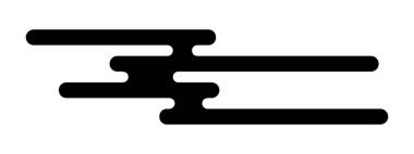Oryantal bulut şekli. Geleneksel Asya süsü. Beyaz arka planda Japon, Koreli ya da Çin tarzında basit bulutlu bir form. Vektör grafik illüstrasyonu.