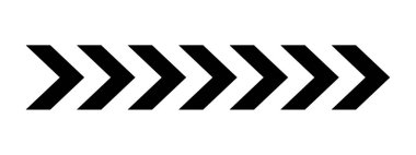 Siyah sembollü oklar. Tekrarlanan V şeklinde çizgiler. Hareket, indirme, şuraya bak, yol uyarısı, ordu amblemi, askeri ya da navigasyon işareti beyaz arka planda izole edilmiş. Vektör illüstrasyonu.