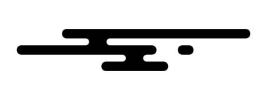 Tibet doğu tarzında bulut şeklinde. Geleneksel Japon, Kore ya da Çin süslemeleri. Beyaz arka planda izole edilmiş basit soyut rüzgar formları. Vektör grafik illüstrasyonu.