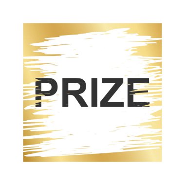 Altın kare kazı kazan yüzeyi çizilmiş doku ve ödüllü metin. Kazanan loto, indirim kuponu, beyaz arka planda izole edilmiş büyük ikramiye kazı kazan şablonu. Vektör illüstrasyonu.