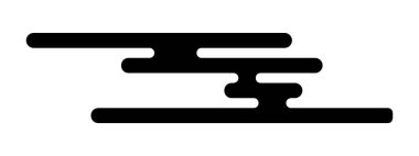 Doğu tarzında bulut şeklinde. Geleneksel Japon, Kore ya da Çin süsü. Asya temalı basit soyut siluet beyaz arkaplanda izole edildi. Vektör grafik illüstrasyonu.