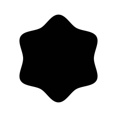 Dalgalı kenarları olan yuvarlak bir şekil. Deniz tarağı kenarlı geometrik form. Boş metin kutusu, etiketi ya da etiketi beyaz arkaplanda izole edilmiş. Vektör illüstrasyonu.