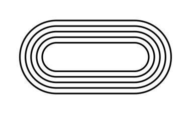 Konsantrik oval şekiller. Geometrik figürler moda boho tarzında. Modern şablonlar için minimalist tasarım elementleri. Vektör grafik illüstrasyonu.