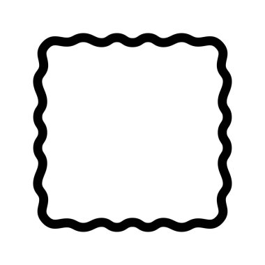 Square frame with curvy edges. Rectangular shape with wiggly borders. Picture or photo frame, empty text box, tag or label element. Vector graphic illustration. clipart