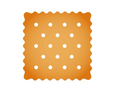 Kare kraker. Tatlı ya da tuzlu bisküvi. Popüler atıştırmalıklar beyaz arka planda izole edilmiş. Vektör çizgi film illüstrasyonu.