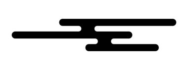 Asya tarzında bulut şeklinde. Geleneksel Japon, Kore ya da Çin süsü. Beyaz arka planda izole edilmiş basit bir doğu rüzgarı formu. Vektör grafik illüstrasyonu.