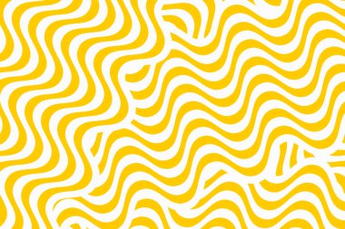 Dalgalı sarı çizgiler. Ramen, makarna ya da erişte deseni. Spagetti, tagliatelle ya da capellini arka planı. Geleneksel İtalyan, Japon yemek baskısı. Vektör düz resimleme.