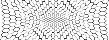 Çarpık futbol ya da balık ağı. Kablo ya da dantel deseni. Siyah ağ dokusu beyaz arkaplanda izole edilmiş. Metalik ya da kumaş çit, balık ağı, kafes ya da kafes yapısı. Vektör Grafik İllüstrasyonu.