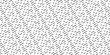 Yağmur düzeni. Siyah eğimli beyaz zemin üzerinde kesintiye uğramış çizgiler. Soyut minimalist baskı. Sonbahar hava tasarımı. Kaotik doğrusal dokusu olan duvar kâğıdı. Vektör grafik illüstrasyonu.