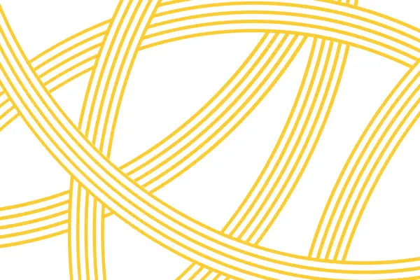 Kaotik düzende kıvrımlı sarı çizgiler. Spagetti dokusu. Ramen, makarna ya da erişte deseni. Makarna, tagliatelle ya da capellini arkaplanı. İtalyan ya da Çin yemeği baskısı. Vektör düz resimleme.