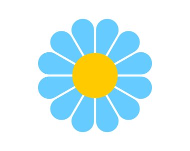 Çiçek şeklinde. Daisy ya da Gerbera silueti beyaz arka planda izole edilmiş. Çiçek tasarım elementi. Bahar ya da yaz konsepti. Vektör düz resimleme.