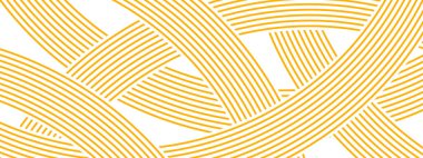 Sarı çizgiler kesişiyor. Ramen ya da erişte deseni. Makarna, makarna ya da kapellini arka planı. Spagetti dokusu. Geleneksel İtalyan, Japon yemek baskısı Çin yemeği. Vektör illüstrasyonu.