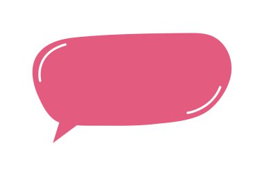 Tatlı kırmızı konuşma balonu şablonu karalama tarzında. Diyalog balonu, ders kutusu, alıntı çerçevesi, mesaj etiketi, yorum etiketi, beyaz arkaplanda izole edilmiş fikir pankartı. Vektör düz resimleme.