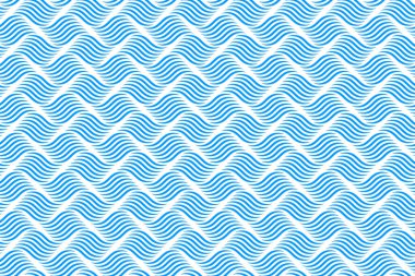 Dalgalı şekiller arka plan. Tekrarlanan mavi kıvrımlar. Su izi. Okyanus, deniz, göl ya da nehir deseni. Yüzme havuzu su dokusu. Deniz süsü. Yaz temalı duvar kağıdı. Vektör düz resimleme.