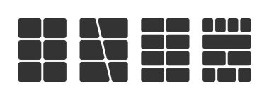 Beyaz arkaplanda izole çizgi roman sayfası panelleri. Çizgi roman ya da manga çizim tahtası çizimleri. Fotoğraf kolajı, dergi, broşür ya da kartonpiyer için planlar. Vektör illüstrasyonu.