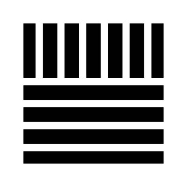 Siyah çizgili kare şeklinde. Beyaz arka planda izole edilmiş çizgili geometrik form. Minimalist tasarım elemanı. Vektör grafik illüstrasyonu.