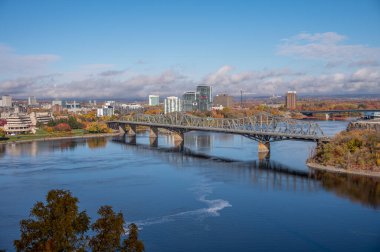 Ottawa, Ontario - October, 19: The Alexandra Bridge on a foggy morning. The Bridge connects Ottawa and Gatinaeu.