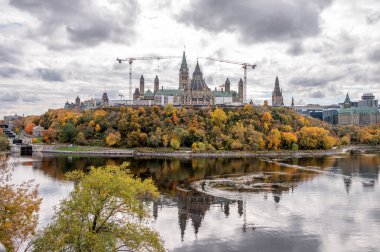 Ottawa, Ontario - October 19, 2022: View of Parliament buildings on Parliamnet Hill in Ottawa, Ontario. clipart