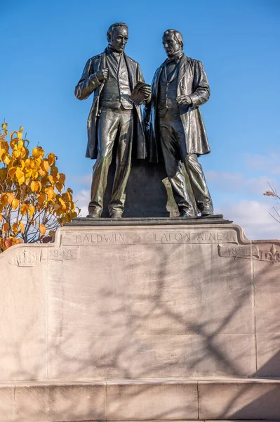 Ottawa Ontario Octobre 2022 Statue Baldwin Lafontaine Sur Colline Parlement — Photo