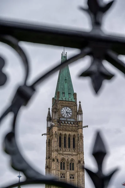 Torre Paz Bloque Central Del Edificio Del Parlamento Ottawa Canadá — Foto de Stock