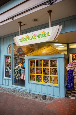 Honolulu, Hawaii - December 26, 2022: Tropical Wear clothing store at the Hilton Hawaiian Village.
