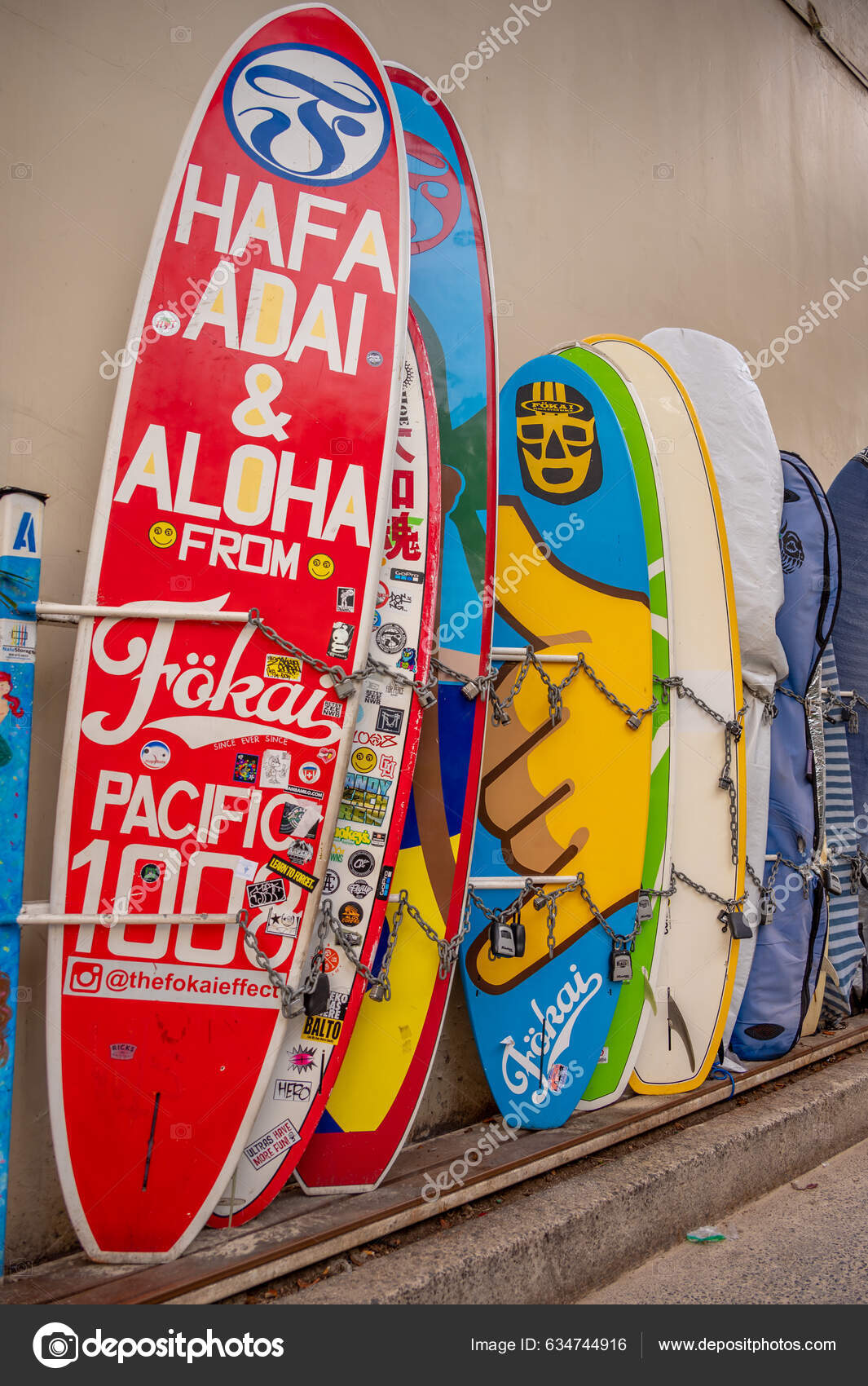 Honolulu Hawaii January 2023 Surfboards Lined Storage Waikiki — Stock
