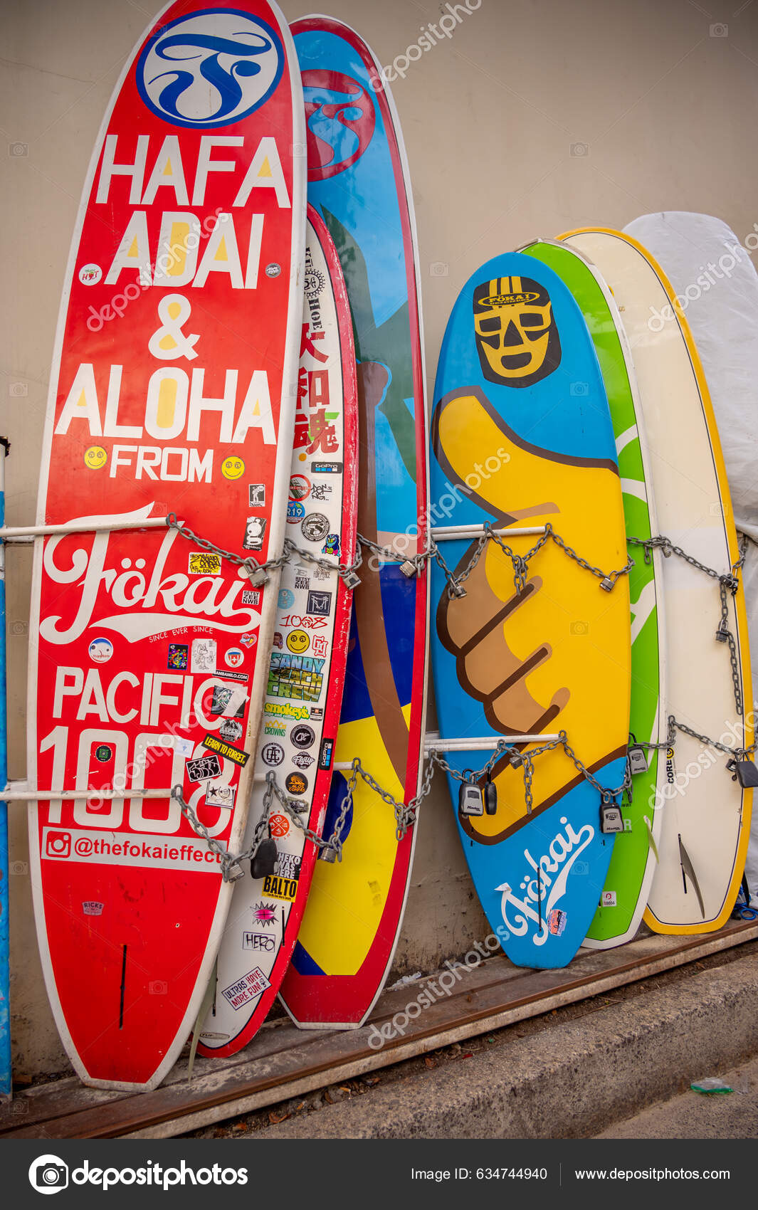 Honolulu Hawaii January 2023 Surfboards Lined Storage Waikiki — Stock