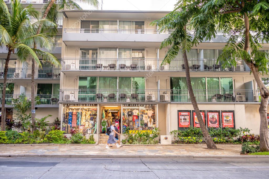 Honolulu, Hawaii January 1, 2023 Hawaiian clothing store in the