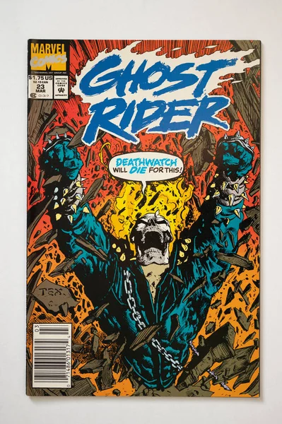 Calgary Alberta January 2023 Cover Vintage Marvel Comics Ghost Rider — Stock Photo, Image
