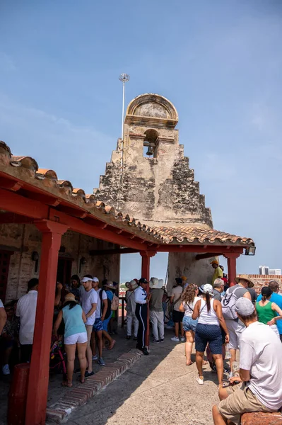 Cartagena Columbia Március 2023 Kilátás Turisták Tömegére San Felipe Barajas — Stock Fotó