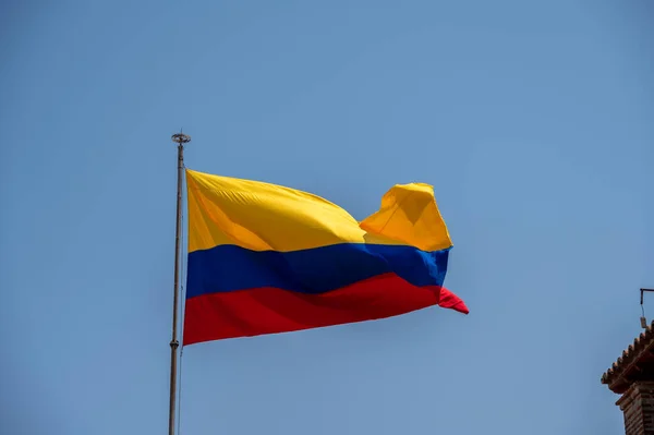 Vista Bandera Colombia Sobre Las Murallas Fortaleza San Felipe Barajas — Foto de Stock