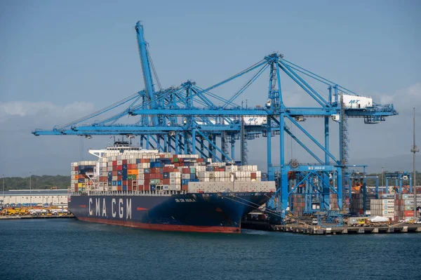 stock image Colon, Panama - April 2, 2023: Views of a container port at Colon in Panama.