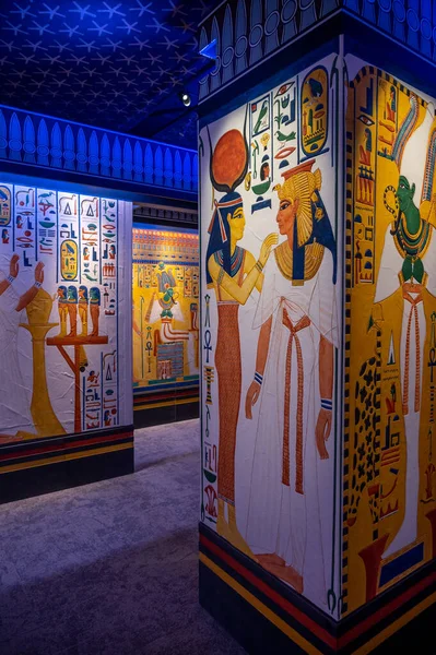 stock image Houston, Texas - April 7, 2023: Egyptian exhibits at the Houston Museum of Natural Science.