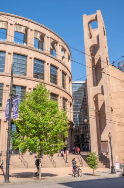 Vancouver, British Columbia - 26 Mayıs 2023: Vancouvers tarihi kütüphanesi.