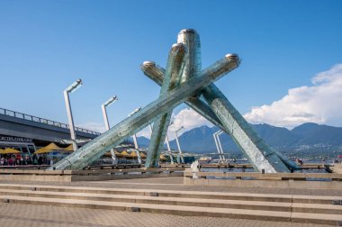 Vancouver, British Columbia - 26 Mayıs 2023: Vancouver Kongre Merkezi 'nde Olimpiyat Kazanı.