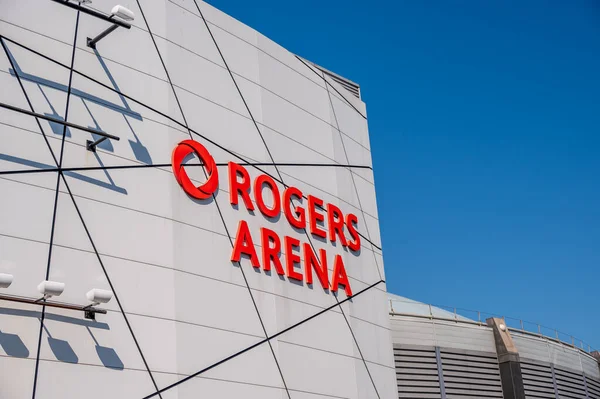 Vancouver Columbia Británica Mayo 2023 Señalización Exterior Rogers Arena Hogar — Foto de Stock