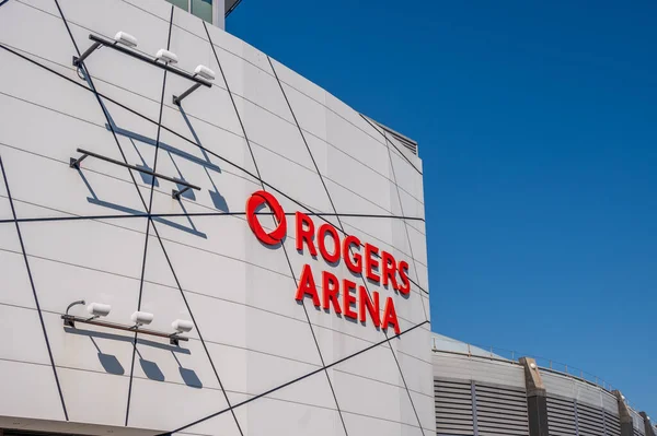 Vancouver Columbia Británica Mayo 2023 Señalización Exterior Rogers Arena Hogar — Foto de Stock