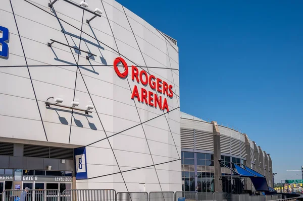 Vancouver Colúmbia Britânica Maio 2023 Sinalização Exterior Rogers Arena Casa — Fotografia de Stock