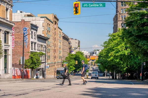 stock image Vancouver, British Columbia - May 26, 2023: Views from Cambie St. on the Vancouver downtown east side.