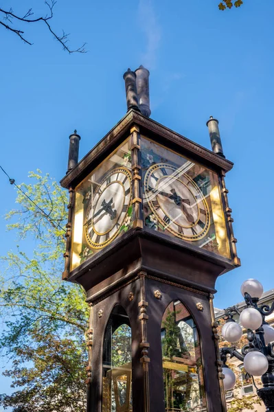 Vancouver Kolumbia Brytyjska Maja 2023 Historyczny Zegar Napędem Parowym Gastown — Zdjęcie stockowe