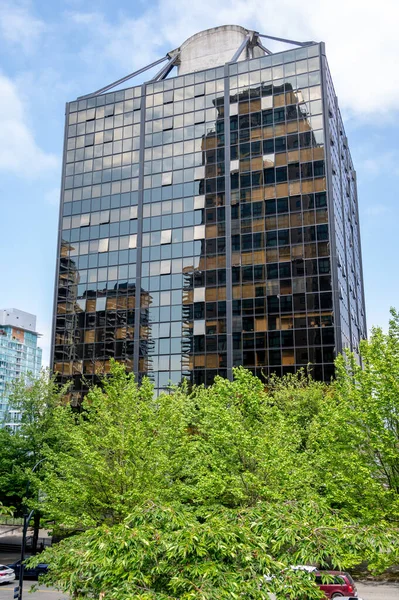 Vancouver Columbia Británica Mayo 2023 Vistas Del Emblemático Edificio Qube — Foto de Stock