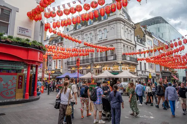 London Storbritannien Juli 2023 Utsikt Över Livliga Chinatown London England — Stockfoto