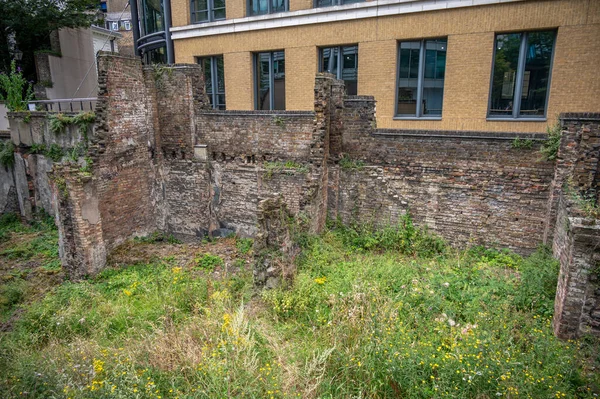 Старі Залишки Римської Стіни Навколо Лондона Англія — стокове фото