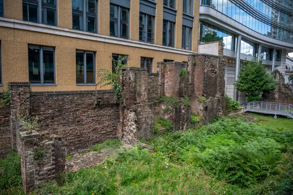 Старі Залишки Римської Стіни Навколо Лондона Англія — стокове фото