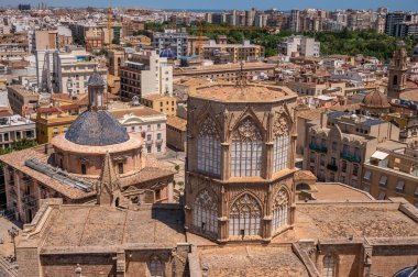 Valancia 'nın ana Katedrali' nin kulesinden Valancia 'nın manzarası.