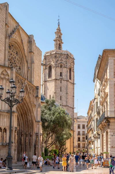 Valência Espanha Julho 2023 Bela Catedral Valência Basílica Virgen Indefeso — Fotografia de Stock